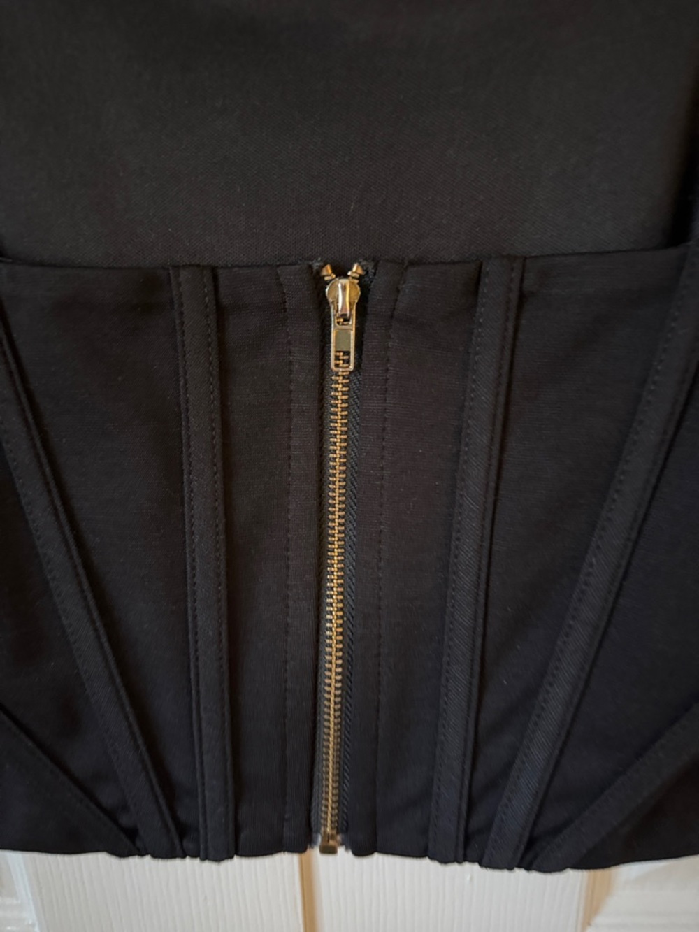 Black Corset Crop Tank Top - Picture 3 of 4